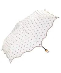 【2025】Wpc. 折りたたみ傘 なみなみタイニーフラワー ミニ オフ 雨傘 軽量 晴雨兼用 通勤 通学 旅行 オシャレ 可愛い 女性 レディース クラシカル レトロ ゴールドハンドル 4774-015-002 [オフ] [折りたたみ傘]