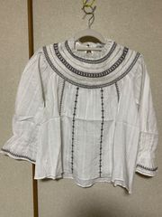 【新品】nano universe コットン刺繍ブラウス