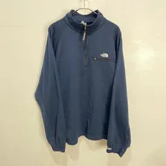 90s☆USA製☆THENORTHFACE☆ノースフェイス☆ハーフジップフリースセーター☆ポーラテック☆ワンポイントロゴ☆ネイビー☆XL☆C24M