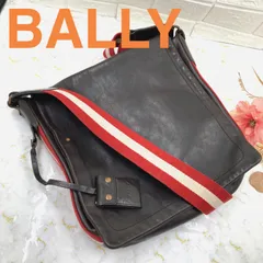 良品❗️BALLY❗️ バリー❗️ レザー×キャンバス メッセンジャーバッグ ショルダーバッグ 肩掛け 斜め掛けかばん ブラウン系×レッド