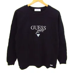 ゲスジーンズ スウェット トレーナー トップス ロゴ メンズ Sサイズ ブラック GUESS JEANS 【中古】