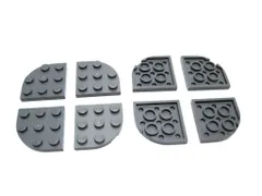 レゴ★未使用！新濃灰色の３×３角丸プレート８点セット