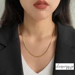 4mm編み込みチェーンネックレス ゴールド　高品質サージカルステンレス 金アレ