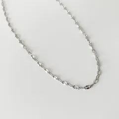 105. つけっぱなしOK 金属アレルギー対応 シンプルチェーン シルバー チョーカーネックレス (サージカルステンレス) ロング ペア レディース メンズ ユニセックス