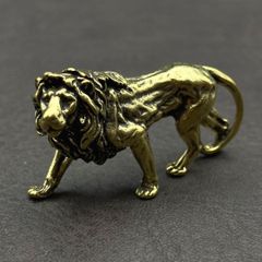 ライオン 獅子 銅像 真鍮 置物 茶道具 - メルカリ