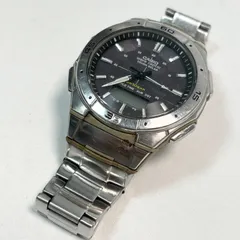 【送料無料】CASIO/カシオ/wave ceptor/WVA-470/電波ソーラー腕時計/ネイビー×シルバー/動作未確認/ジャンク品扱い/中古品