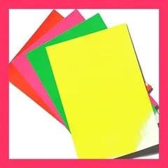 5枚入り/蛍光イエロー(黄色) 蛍光シート /約A4サイズ 屋内用カッティングシール カッティングステッカー ステッカーシート 蛍光カラーカッティング用シート 蛍光シール 粘着シート