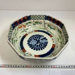 骨董 古犬山焼 赤絵 赤玉 なます皿 菓子器 獅子 中深鉢 江戸後期 金