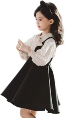 しあわせ倉庫 女の子 ドレス ワンピース ブラウス 2点セット ガールズ セットアップ 子供服 130cm(130)