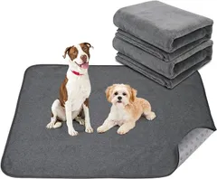 LOOBANI 洗えるペットシーツ ペットマット おしっこマット ペット用 トイレ 80x92CM2枚 グレー( グレー,  80x92CM「2枚」)のサムネイル