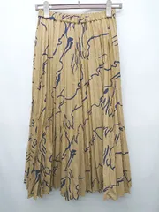 ◇ Θ KBF アーバンリサーチ 総柄 ロング プリーツ スカート サイズOne ブラウン ネイビー レディース P  【1410230021567】