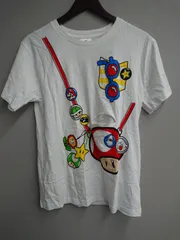 M10207 【USJ】ユニバ スーパーマリオ プリント Tシャツ 半袖 Lサイズ 白 ホワイト ユニセックス 綿100％ 柄シャツ キノピオ ポケット付