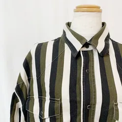 US古着 ラングラー ウエスタンシャツ ストライプ ボーダー 長袖 トップス