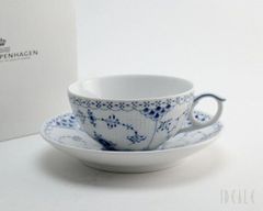 新品 ロイヤルコペンハーゲン 102 ブルーフルーテッド ハーフレース 080 ティーカップ＆ソーサー ギフト 結婚祝い プレゼント 贈り物
