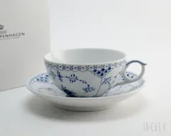 新品 ロイヤルコペンハーゲン 102 ブルーフルーテッド ハーフレース 080 ティーカップ＆ソーサー ギフト 結婚祝い プレゼント 贈り物