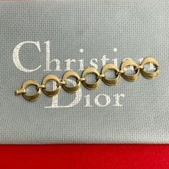 極 美品 希少品 Christian Dior クリスチャン ディオール ヴィンテージ ブレスレット バングル アクセサリー ゴールド レディース 01336