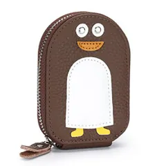 Honesty Mouth クレジットカードケース レディース メンズ 大容量 薄型 本革 レザー じゃばら かわいい ペンギン カードケース カード入れ ミニ財布 小銭入れ (04:ダークブラウン) [04:ダークブラウン]