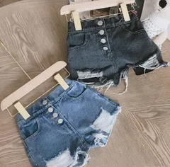 ダメージ デニム ショートパンツ キッズ 子供服 カジュアル ボトムス