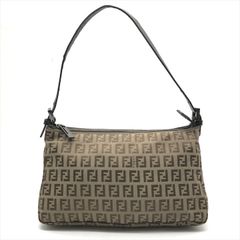 良品 FENDI フェンディ FF ズッキーノ キャンバス ハンド ワンショルダー バッグ ブラウン ブランド 鞄 かばん レディース k5192