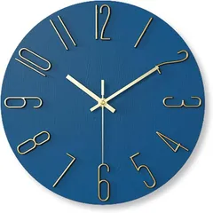 Lezalic 壁掛け 時計 シンプル 北欧風 インテリア アナログ ウォール時計 静音 リビング オフィス 寝室(ブルートパーズ)のサムネイル