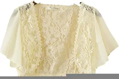 albafica アルバフィカ 半袖 シフォン ボレロ ショート 丈 カーディガン ジャケット レディース 結婚式 パーティー( ベージュ,  L)