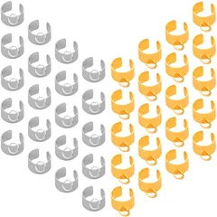 EXDUCT イヤーカフ パーツ 金 銀 ノンホールピアス セット 丸カン付き ハンドメイド アクセサリー ベース (金20個銀20個) [金20個銀20個]