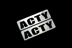 EE-901-2 ACTY 銀黒 アクリル2層 ステッカー ホンダ アクティ バン トラック HA9 HA4 HA5 HA6 HA7 前期 後期 モデリスタ 2枚1セット