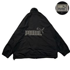 2559 古着90年代PUMAナイロンジャケット好デザイン好配色バイカラーXXL 