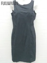 ◇ COMME CA DU MODE コムサデモード 総柄 ノースリーブ 膝丈 ワンピース 11 ブラック * 1002798780286 【中古】 【1002798780286】