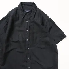 00's ギャップ GAP リネン×レーヨン 半袖シャツ(S) 濃紺 ネイビー 00年代 旧タグ オールド　アメリカ古着 USED  ビンテージ ヴィンテージ