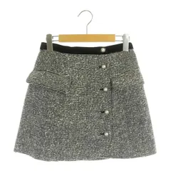 コエル COEL パールツイードスカート ミニ 台形 フレア 36 白 ホワイト  