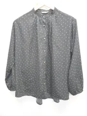 ◇ Θ AuieF アウィーエフ ドット 水玉柄 長袖 シャツ サイズ38 ブラック レディース E  【1506180014008】