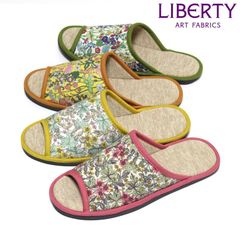 スリッパ  リバティ Liberty 前開き 外縫い 草花 ボタニカル 手洗い可