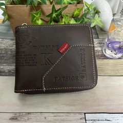 【 新品 送料無料 】W08 メンズ 財布 折り財布 ブラウン 茶 小銭入れ カード入れ アメカジ 人気 新品 未使用 人気