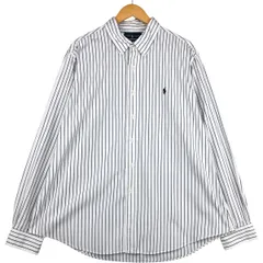 古着 ラルフローレン Ralph Lauren CUSTOM FIT 長袖 ボタンダウンストライプシャツ メンズXXL相当/eaa594553