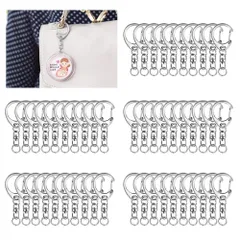 【新着商品】付き 丸カン ハンドメイド 回転フック ナスカン アクセサリー パーツ 手芸用品 キーリング 手作り ストラップ 素材 キーホルダー DIY 50個セット 副資材 キーホルダー金具 (シルバー) YUENWUZINIC