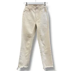 YANUK ヤヌーク HIGH WAIST ANNETTE 57101218 サイズ23 ECR アイボリー 生成り 日本製 カットオフ 牛革ラベル ストレッチ カジュアルパンツ レディース 夏 ゴーゴー古着マルイ草加店1497のサムネイル