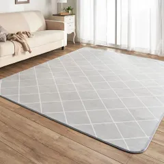 【在庫処分】フランネルラグ 快適な空間をお届け ラグ ラグマット アイリスプラザ ダイヤグレー 185×185cm FNR-RC-1818