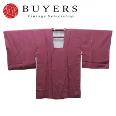 【中古】 道行・道中 道行コート しつけ糸あり 正絹 臙脂色 草花柄 おしゃれ 和装 呉服 和服 きもの レディース 女性