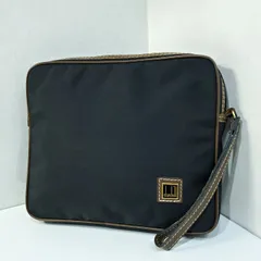 【送料込み 2000円均一】【美品】ダンヒル Dunhill ナイロン レザー セカンドバッグ ハンドバッグ 小物入れ コンパクト収納 ブラック 黒 6072494e20250131