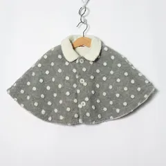 エーアーベー ポンチョ 裏ボア ドット柄 ベビー 女の子用 FREEサイズ グレー e.a.B 【中古】のサムネイル