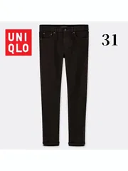 UNIQLO ユニクロ　ストレッチセルビッジスリムフィットジーンズ（サイズ31/78.5) BLACK 商品番号：321-430270