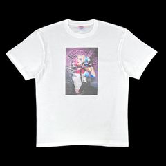 オリジナル 5.6オンス ミディアム ヘビーウェイト ハイクオリティ ムービー Tシャツ ハーレイクイン マーゴットロビー スーサイドスクワッド DCヴィラン 映画 背中バット 白 ホワイト XS(SS) S M L XL(LL)  ジャスト オーバー サイズ