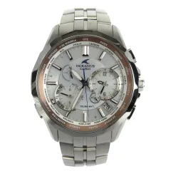 カシオ CASIO オシアナス OCEANUS マンタ MANTA 腕時計 クロノグラフ チタン 白蝶貝文字盤 電波ソーラー OCW-S2400PG-7AJF ホワイト
