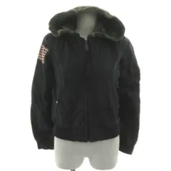 デニム&サプライ ラルフローレン DENIM & SUPPLY RALPH LAUREN ジャケット MA-1 ミリタリー フーディ レイヤード風 ジップアップ コットン混 カモフラ 迷彩 ブラック 黒 Sのサムネイル