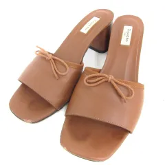 レペット Repetto ミュール サンダル  ハイヒール チャンキーヒール リボン 37.5 23.7㎝ ブラウン 茶 /YM15のサムネイル