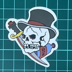 ST447 ステッカー シール ハロウィン シルクハット スカル ドクロ スマホ