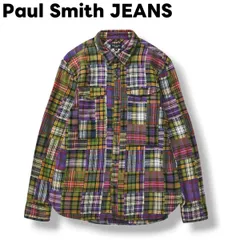 【美品】 ポールスミス ジーンズ Paul Smith JEANS 長袖 パッチワーク フランネル シャツ M チェック柄 マルチカラー ブリティッシュ カジュアル ウェア メンズ
