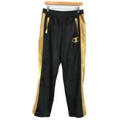 チャンピオン パンツ ボトムス ジャージ スポーツウエア メンズ Lサイズ 黒×ゴールド Champion 【中古】