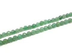 「1連 15cm」 アベンチュリン64面カット 4mm パワーストーン バラ売り 天然石 パワーストーン 連売り ビーズ 穴あき